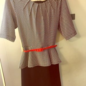 Cute business casual dress with red belt